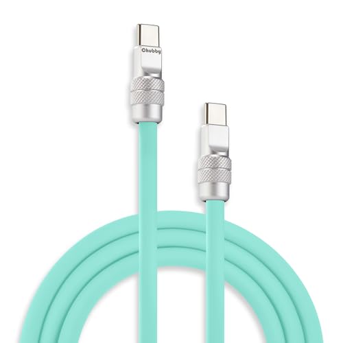 Chubbycable Chubby 2.0 Premium Fast Charging Cable – 240 W Power Delivery, 4.9 ft Type-C to Type-C Silicone Cord, Tangle-Free Design in Eye-Catching Red for Optimal Data Transfer and Enhanced Durability