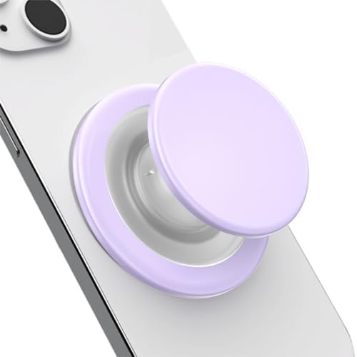 Magnetic Mag Safe Phone Grip Holder – Ergonomic Collapsible Stand for i Phone 12-16 Series, Transparent White Finish for Enhanced Style and Functionality, Secure Grip for Texting and Hands-Free Viewing, Lightweight and Portable Mobile Accessory