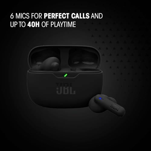 JBL Vibe Beam 2 True Wireless Earbuds – Superior Noise Cancelling with Adaptive Smart Ambient Tech for Immersive Pure Bass Sound, 40-Hour Battery Life, IP54 Water & Dust Resistant, Four-Microphone Clarity – Ideal Audio Solution for Music Enthusiasts and Professionals Seeking Unmatched Sound Quality