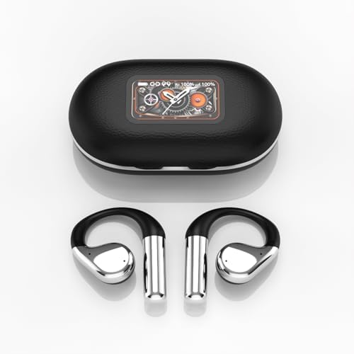 Premium Waterproof Bluetooth 5.4 Sport Earbuds with Ergonomic Ear Hooks – Next-Level Noise Cancellation & Touch Control for Active Lifestyles – Ideal for Running, Fitness, and Outdoor Adventures (Black) – LCD Display for Instant Connectivity Feedback