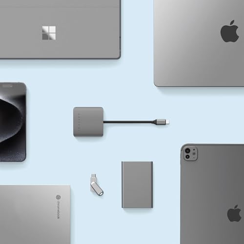 Satechi 4-in-1 USB-C Hub: Ultimate 10 Gbps Data Transfer & 100 W Pass-Through Charging for Mac Book, i Pad, i Phone, Surface, Chromebook – The Perfect On-the-Go Connectivity Solution for Professionals Seeking Efficiency and Style