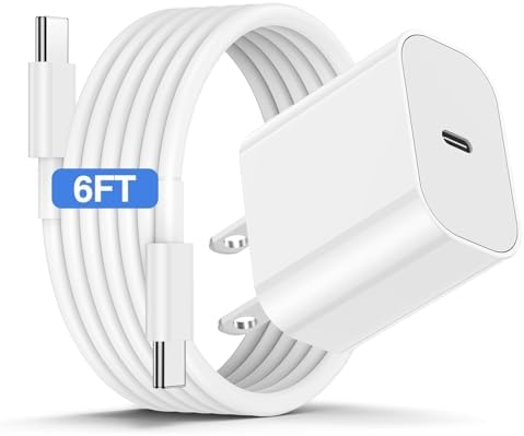 Maximize Your Charging Efficiency with the 20 W USB-C Power Adapter and 10 ft Type C Cable – The Ultimate Fast Charging Solution for i Phone 16, 15 Pro Max, and i Pad Featuring Advanced Safety Mechanisms for Secure On-the-Go Power Management and Unrivaled Compatibility