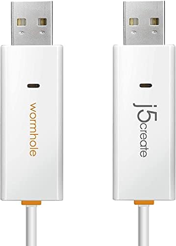 j5 create Wormhole Switch USB Cable for Effortless Keyboard and Mouse Sharing Between Mac and Windows – High-Speed Data Transfer, Plug-and-Play Convenience, and Enhanced Portability for Streamlined Workflow (JUC400)