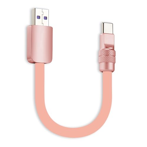chubbycable Cute Chubby – 240W Short USB-C Cable Power Bank Fast Charging Cable Silicone Charger Cord Compatible with iPhone 16/15 Series, Desert Titanium+Desert Titanium, Type-C to Type-C, 20 inch – Enhanced Compatibility and Speed