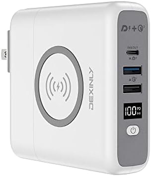 Ultimate 3-in-1 Portable Wireless Charger Power Bank – 10000 m Ah Fast Charging Wall Adapter with PD20 W USB-C and QC3.0 USB-A – Travel-Friendly External Battery Pack for i Phone, i Pad, and Android Devices – Enhanced Compatibility in Sleek Black Design