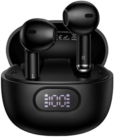 Unleash Your Audio Potential with IP7 Waterproof Bluetooth Earbuds – 60 Hours of Deep Bass Bliss for Active Lifestyles, LED Battery Monitor, Compatible with i Phone 16/15, Samsung S25/A56 & Android Devices – Perfect Comfort and Superior Sound Clarity for All-Day Enjoyment