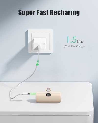 Ultra-Compact 5000 m Ah Mini Power Bank – 20 W Fast Charging Portable Charger for i Phone & Android – Lightweight Travel Essential with PD Compatibility & Smart Protection – Perfect for Short Trips, Camping, and Everyday Use
