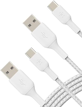 Enhance Your Charging Experience with the Belkin Boost Charge Braided USB-C to USB-A Cable – Fast, Reliable, and Versatile for i Phone 16, Samsung Galaxy S25, Google Pixel 9 & 8, i Pad Pro, Nintendo Switch 2, and Carplay – 3.3 ft Durable Design with Value 2-Pack for Optimal Performance and Longevity