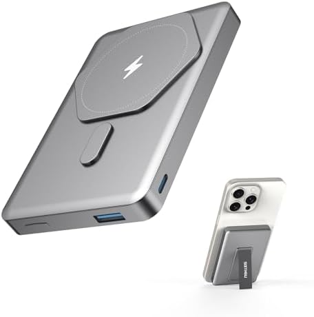Magnetic Portable Charger – 10,000 m Ah Wireless Power Bank with 20 W PD Fast Charging for i Phone 16/15/14/13/12 & Air Pods – Durable Alloy Design for Effortless Travel & Seamless Compatibility – Sleek Black Finish for Modern Aesthetics