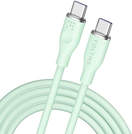 VOLTME 100 W E-Marker USB C to C Charging Cable – 6 ft Fast Charge Solution for Mac Book Pro 2021, i Pad Pro 2021, Galaxy S21, Pixel & Switch – Durable Tangle-Free Design in Stylish Blue for High-Performance Data Transfer and Versatile Compatibility