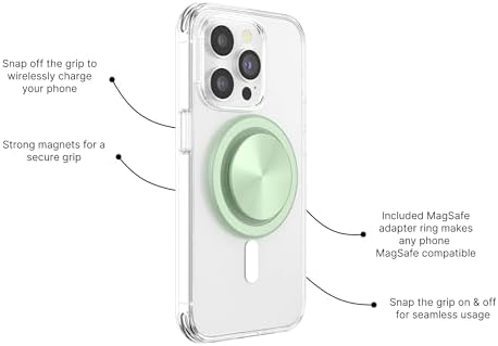 Stylish Dusty Rose Magnetic Phone Grip & Stand for i Phone Mag Safe – Secure Pop Socket with Kickstand for Effortless Hands-Free Viewing and Seamless Wireless Charging – Enhance Your Mobile Experience with Chic Functionality and Personalization Options