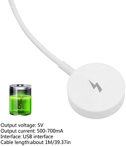 Magnetic Fast Charging Cable for Fossil Smartwatches – USB Charger with Enhanced Compatibility for Fossil Q Gen 1, Gen 2 (Founder, Wander, Marshal) & Gen 3 – Quick Charge Technology, Durable Design, Ideal for Travel and Daily Use