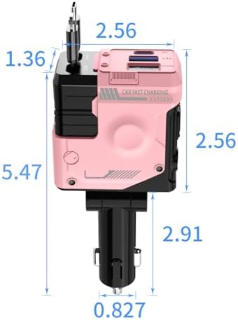 Ultimate 4-in-1 Retractable Car Charger – 69 W USB-C Adapter with Dual Ports, Shock Absorption Technology for i Phone 16 and More, Travel-Ready Power Solution with 31.5-inch Tangle-Free Cables, Essential Road Trip Accessory for Multi-Device Charging