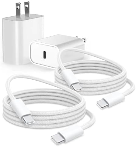 20 W Dual Pack Fast Charger for Apple Devices – Ultimate Rapid Power Solution for i Phone 16, Air Pods Pro 2 nd Gen, i Pad 11 A16 & More – Durable USB Type C Woven Cable for Home & Travel Efficiency