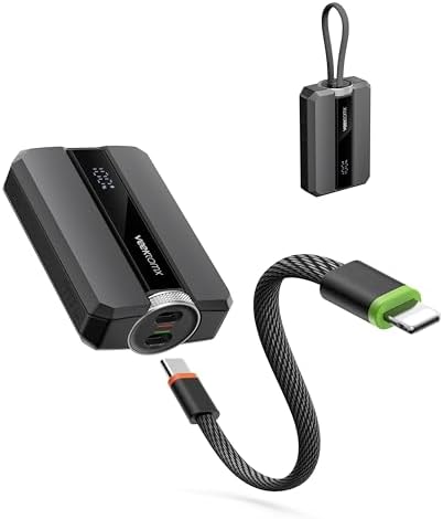 VEEKTOMX 30 W Fast Charging Portable Power Bank – 10,000 m Ah Mini Charger with Detachable Cable & Dual Ports for i Phone 15/14, Samsung, Mac Book, and Air Pods – Lightweight Travel Battery Pack for Ultimate Device Compatibility and Speed