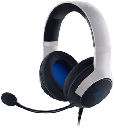 Razer Kaira X Wired Gaming Headset for PS5 – Superior 50 mm Drivers, Hyperclear Microphone, In-Game Volume Control & Mute Functionality – Comfort-Focused Design for Extended Play Sessions in Sleek Black/White Finish – Elevate Your Audio Experience with Enhanced Compatibility and Immersive Sound Quality