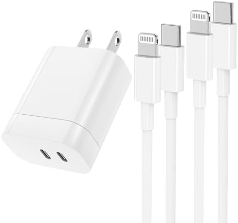 Lightning-Fast 20 W Apple Charger with MFi Certification – 6 ft USB-C to Lightning Cable Included for i Phone 14 Pro Max/14/13 Pro/12 Mini/12/11 & i Pad Air – Compact Power Block for Ultimate Portability and Rapid Charging Efficiency