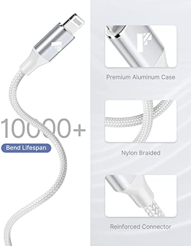 Aiminu 6 ft USB C to Lightning Cable 2-Pack – Rapid Charging Solution for i Phone 13, 12, 11 Pro Max, and More – MFi Certified Braided Type C Charging Cord for Enhanced Durability and Compatibility – Perfect for Fast Power Delivery up to 20 W