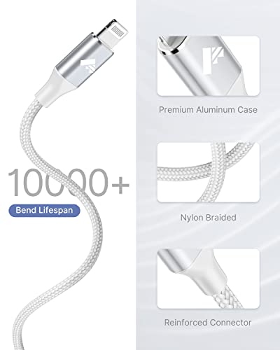 6 FT USB C to Lightning Charging Cable 2 Pack – MFi Certified Braided Fast Charger for i Phone 14/13/12 Series and i Pad – Durable, High-Speed Data Transfer and Enhanced Compatibility for All Apple Devices