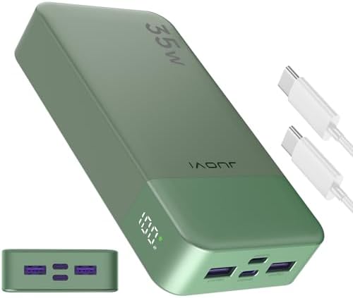 High-Speed 35 W USB-C Portable Charger – 20,000 m Ah Power Bank with QC4.0 & PD3.0 for Rapid Charging of Mobile Phones, Tablets, & Bluetooth Devices – Ultimate Compatibility & Convenience in Sleek Blue Design