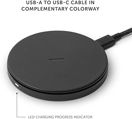 Luxury Italian Leather Wireless Charger – Native Union High-Speed Qi Certified Pad for i Phone 12/11 Series – Elegant Tan Charging Station with Enhanced Compatibility and Style – Perfect for Home or Office Use