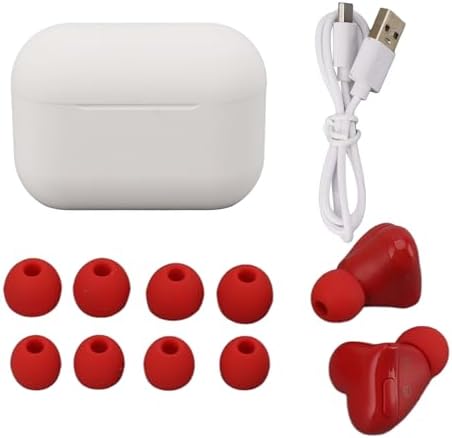 Jectse Heart-Shaped Bluetooth Earbuds – Stylish Noise Cancelling Hi-Fi Stereo Earphones with 8 Customizable Earplugs for Ultimate Comfort and Versatile Connectivity for Cell Phones and Laptops