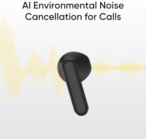 realme Buds T01 True Wireless Earbuds – Cutting-Edge AI ENC Noise Cancellation for Superior Call Clarity, Dynamic 13 mm Drivers for Immersive Sound, 28-Hour Battery Life for Uninterrupted Enjoyment, 88 ms Low Latency for Gaming Excellence, Bluetooth V5.4 for Effortless Connectivity – Perfect for Music Lovers and Gamers Alike (White)