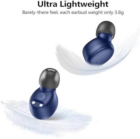 Kurdene Bluetooth 5.3 Wireless Earbuds – Featherweight Sports Earphones Delivering Rich Deep Bass and Crystal-Clear Call Clarity – Chic Light Blue In-Ear Headphones for Ultimate Comfort During Workouts and Daily Activities