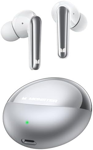 Monster N-Lite 203 Air Links Wireless Earbuds – Cutting-Edge Bluetooth 5.3 Audio with 30-Hour Playtime, Quick Charge Type-C, IPX6 Waterproof Protection, Touch Control for Effortless Music & HD Call Clarity – Perfect for Active Lifestyles