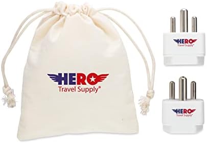 Hero Travel Supply All-in-One Universal Travel Adapter – Global Charging Companion for 100+ Countries | Charge Up to 3 Devices with Dual USB-A & USB-C Ports | Compact Design with Built-in Surge Protection for Hassle-Free Adventures | Essential Travel Accessory for On-the-Go Connectivity