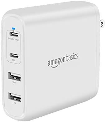 Amazon Basics 65 W Ga N USB-C Wall Charger – High-Speed Power Delivery Adapter for Laptops, Tablets & Smartphones, Compact & Foldable Design for Ultimate Portability, Efficient Charging Solution in Sleek Black Finish