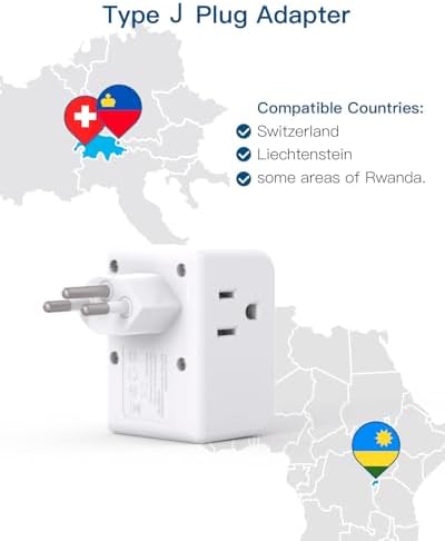 Ultimate European Travel Plug Adapter Set – Dual Pack Universal Power Converter with 3 AC Outlets and 3 USB Charging Ports (including USB-C) for Efficient Power Solutions in Italy, Spain, France, Germany, and Iceland – Essential Accessory for Global Travelers Seeking Versatile Compatibility and Rapid Charging Efficiency