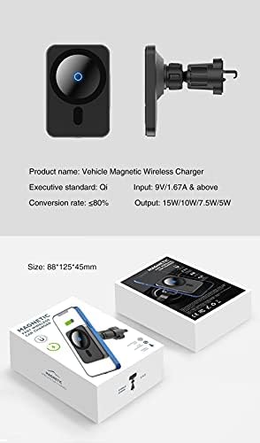 Aporia Mag Safe Car Cup Holder Charger – 15 W Fast Wireless Charging Mount with Adjustable Arm & 360° Rotation for i Phone 12+ | Ultimate Driving Accessory for Effortless Connectivity and Enhanced Convenience on the Road