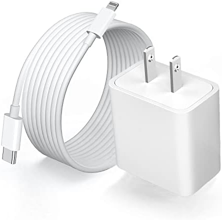 Rapid Charge i Phone Power Adapter – 20 W USB-C Wall Charger with 6 FT Lightning Cable, Optimized for i Phone 14 Pro Max/13 Mini/12/11/XS/Max/XR/X/8 Plus/SE and i Pad – Unmatched Speed and Versatility for On-the-Go Charging Solutions