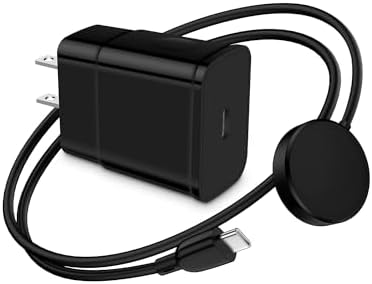 Revolutionary Magnetic Wireless Charger for Samsung Galaxy Watches – 25 W USB-C Fast Charging Block with 3.3 FT Type-C Cable in Stylish Black – Unmatched Compatibility with Galaxy Watch Ultra/FE/7/6/6 Classic/5/5 Pro/4/4 Classic/3/Active 2/1 – Effortless Docking & Robust Design for Enhanced Charging Efficiency