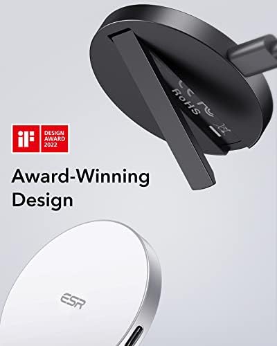 ESR Mag Safe 15 W Wireless Charger – Dual USB-C Charging Pad for i Phone 16 Pro Max, 16 Pro, 16, 16 Plus, 15, 14, 13, 12, and Galaxy S25 – Sleek Desert Titanium Finish – Effortless Magnetic Alignment for Air Pods Pro/3/4 – High-Speed Charging & Enhanced Device Compatibility