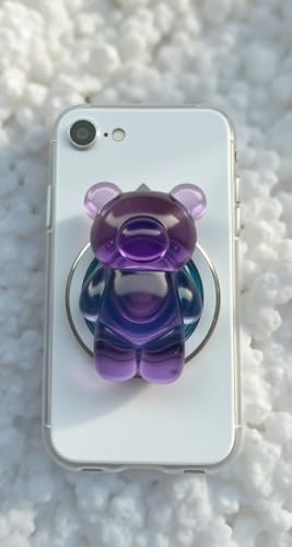 Whimsical 3 D Gummy Bear Phone Grip Stand – Portable Magnetic Finger Holder for Enhanced Stability and Comfort – Cute Collapsible Anti-Slip Design for Cellphones & Tablets – Vibrant Pink Color for Fun, Functional Style – Effortless Attachment & Removal for On-the-Go Convenience
