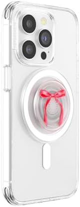 Elevate Your Smartphone Experience with the Mag Safe Compatible Pop Sockets Grip – Stylish Enamel Silver Heart Design, Magnetic Phone Stand & Secure Grip for i Phone, Ideal for Hands-Free Viewing & Effortless Wireless Charging, Customizable Swappable Top for Personal Flair