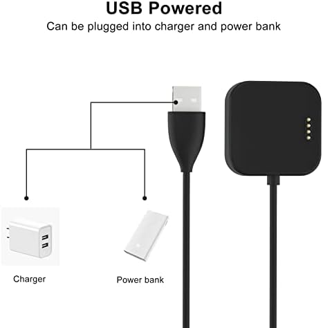 Black Pro 2-Pack USB Charging Cables for T-Mobile Sync UP Kids Watch – 3.3 FT Fast Charge Solution (Black and White) for Ultimate Versatility and Reliability