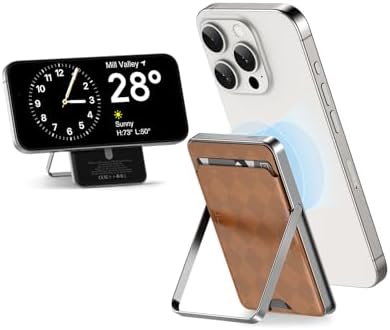 Kuulaa 5000 m Ah Mag Safe Battery Pack – Slim Magnetic Power Bank with Wallet & Stand for i Phone 15/14/13/12 – 20 W USB-C PD Fast Charging, Portable Wireless Charger with Enhanced Compatibility and Versatile Design – Ideal for On-the-Go Charging