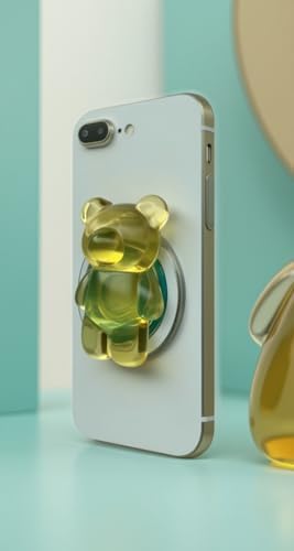 Whimsical 3 D Gummy Bear Phone Grip Stand – Portable Magnetic Finger Holder for Enhanced Stability and Comfort – Cute Collapsible Anti-Slip Design for Cellphones & Tablets – Vibrant Pink Color for Fun, Functional Style – Effortless Attachment & Removal for On-the-Go Convenience