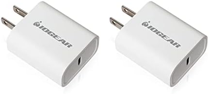 IOGEAR Gear Power Compact 20 W USB-C Charger Duo – Rapid Power Delivery for All USB-C Devices with Enhanced Safety Features and Portability