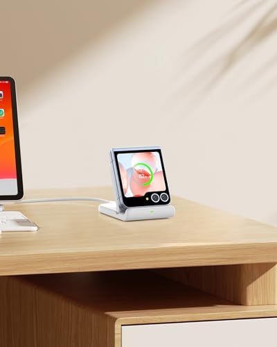 Sleek Foldable Wireless Charging Stand for Samsung Z Flip Series: Fast Power Solution for Galaxy Z Flip 6/5/4/3 & Razr+ (Black) – Portable, Case-Friendly Design for Tangle-Free Charging Experience
