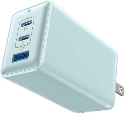 High-Efficiency 128 W USB C Wall Charger – Ga N III 3-Port Fast Charging Hub for Mac Book, i Phone, Galaxy & More – Portable 65 W Adapter with Foldable Design for Ultimate Convenience and Speed