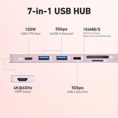 Upgrade Your Digital Experience with the BENFEI 7-in-1 USB C Hub: Ultra-Fast 4 K HDMI, Dual USB-A Ports, 100 W Power Delivery, and Convenient SD/TF Card Reader – The Essential Accessory for Mac Book Pro/Air, i Pad Pro, and i Phone 15 Pro/Pro Max Users – Unleash Seamless Connectivity for Professionals and Creatives