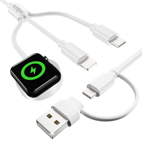 Ultimate 2-Pack USB-C/A Multi Charging Cable Set for i Phone & i Watch – Versatile 3-in-2 Solution for Series 10/Ultra/SE/9/8/7/6/5/4/3/2/1 & i Phone 16/15/14/13/SE/Galaxy S25 – 4 FT Durable Travel Essential with Rapid Charging, Enhanced Compatibility, and Premium Design for Effortless On-the-Go Power Management
