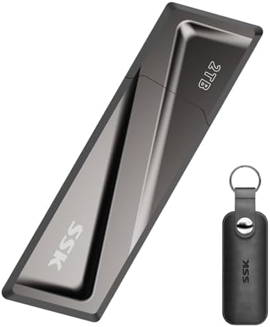 SSK 128 GB USB Flash Drive – Ultra-Fast 550 MB/s Transfer Speed with USB 3.2 Gen2 & USB-C Adapter – Versatile External Solid State Drive for Smartphones, Mac Book Pro/Air, and More – Effortless File Access, Enhanced Compatibility & Portability