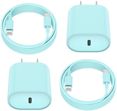 Ultra-Fast Charging Kit for i Phone 14/13/12 – 20 W USB-C Power Block & Dual 6 FT Lightning Cables in Vibrant Green – Superior Compatibility for Pro/Plus Models – Recharge Up to 50% in Just 30 Minutes – Stylish, Durable Design for Daily Use – Maximum Efficiency Meets Trendy Aesthetics