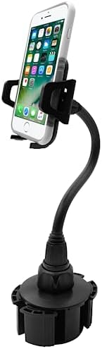 Universal Smartphone Cup Holder Mount by Macally – Adjustable Car Phone Holder for i Phone, Samsung & All Smartphones – Secure, Flexible, and 360-Degree Rotatable Design for Safe Driving and Easy Access