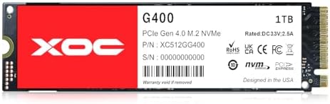 XOC G400 512 GB NVMe Gen4 SSD – Ultra-Fast 5200 MB/s Read Speed for Unmatched Gaming & Content Editing Performance – M.2 PCIe 4.0 Internal Drive with Enhanced Compatibility & Superior Thermal Management
